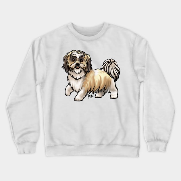 Dog - Shih Tzu - Gold Crewneck Sweatshirt by Jen's Dogs Custom Gifts and Designs